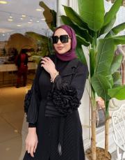 ithal kolu güllü kap siyah 3