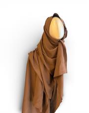 organik düz renk şal acı kahve