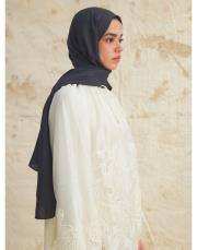 organik düz renk şal koyu antrasit