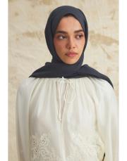 organik düz renk şal koyu antrasit 2