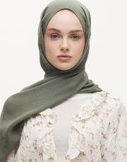 organik düz renk şal haki 2