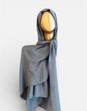 organik düz renk şal indigo