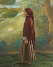 organik düz renk şal kahve 2