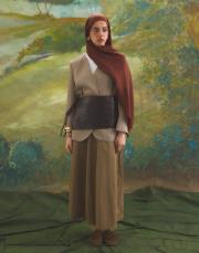 organik düz renk şal kahve 3