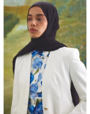 organik düz renk şal lacivert