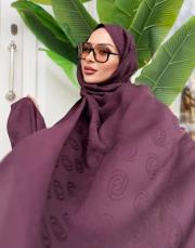 native desenli şal mürdüm