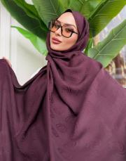 native desenli şal mürdüm 3