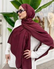 native desenli şal bordo 3