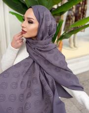 native desenli şal koyu gri 3