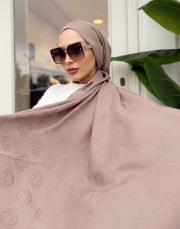 native desenli şal sütlü kahve