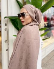 native desenli şal sütlü kahve 4