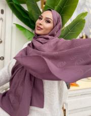 native desenli şal açık mürdüm