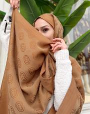 native desenli şal hardal 3