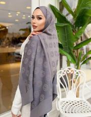 native desenli şal antrasit