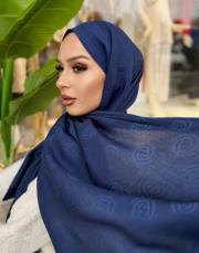 native desenli şal lacivert 2