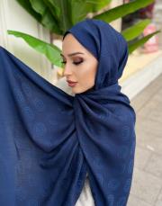native desenli şal lacivert 3