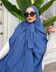 native desenli şal mavi 3