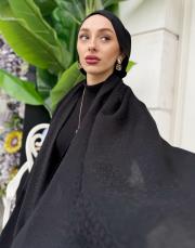 pera halka desenli şal siyah