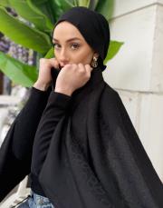 pera halka desenli şal siyah 2