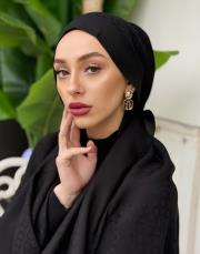 pera halka desenli şal siyah 4