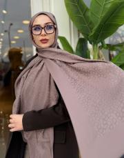 pera halka desenli şal vizon