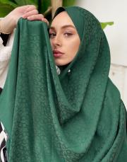 pera halka desenli şal yeşil