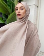 pera halka desenli şal bej 2