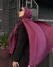 pera halka desenli şal mürdüm