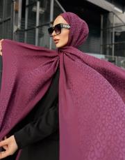 pera halka desenli şal mürdüm 2