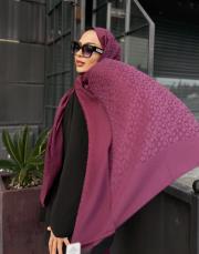 pera halka desenli şal mürdüm 4