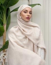 pera halka desenli şal açık bej 3