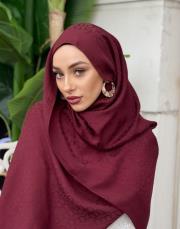 pera halka desenli şal bordo 2