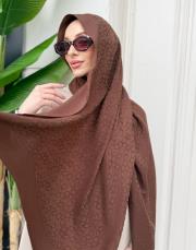 pera halka desenli şal acı kahve 2