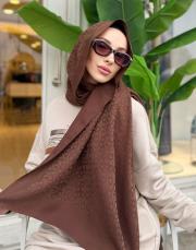 pera halka desenli şal acı kahve 3