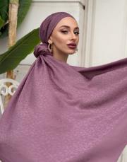 pera halka desenli şal koyu pembe