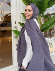 pera halka desenli şal koyu gri 2