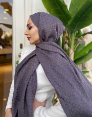 pera halka desenli şal koyu gri 4