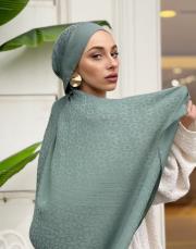 pera halka desenli şal acık yeşil 2