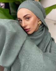 pera halka desenli şal acık yeşil 3