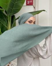 pera halka desenli şal acık yeşil 4