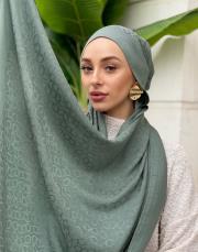 pera halka desenli şal acık yeşil 5