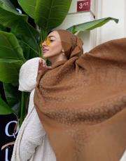 pera halka desenli şal hardal 2