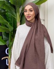 pera halka desenli şal kahve 2