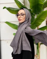 pera halka desenli şal antrasit 2