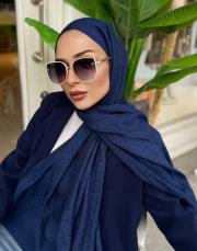 pera halka desenli şal lacivert 4