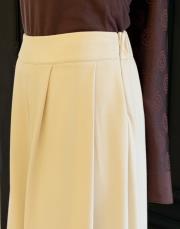 plise detay etekli pantolon bej 3