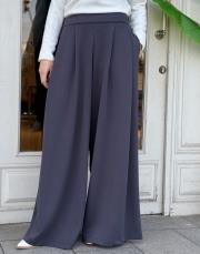 plise detay etekli pantolon antrasit 2