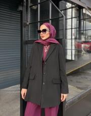 marika kaşe blazer ceket siyah