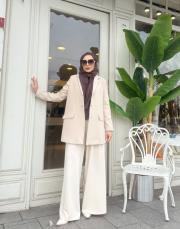 marika kaşe blazer ceket bej