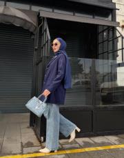 marika kaşe blazer ceket lacivert